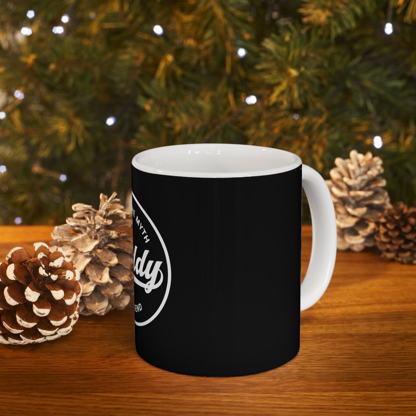 Daddy Mug - The Man The Myth The Legend, Gift for Dad, Funny Coffee Mug, Father's Day, Black Ceramic Cup