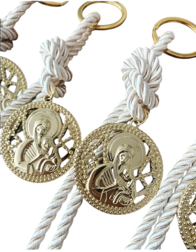 Religious keyrings ,Greek Baptism, Christening Bomboniere , Greek Christening ,Holy Mother ,Martyrika,Wedding Favors, Mati