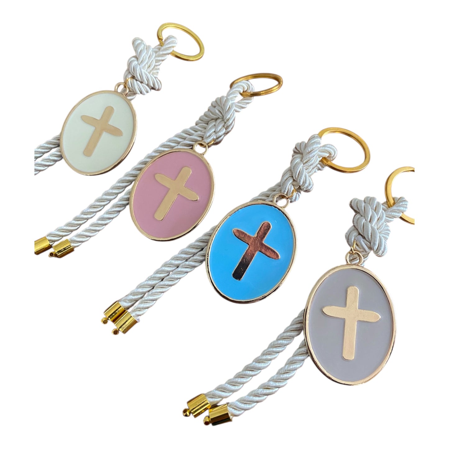Oval Cross keyrings ,Greek Baptism, Christening Bomboniere,Christening Favors , Greek Christening