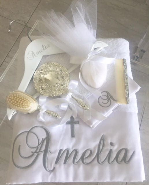 Orthodox Baptism Set , Greek Baptism, Baptism Box, Personalised Towels , Greek Christening ,Christening Towels, Ladoset, Boy Christening