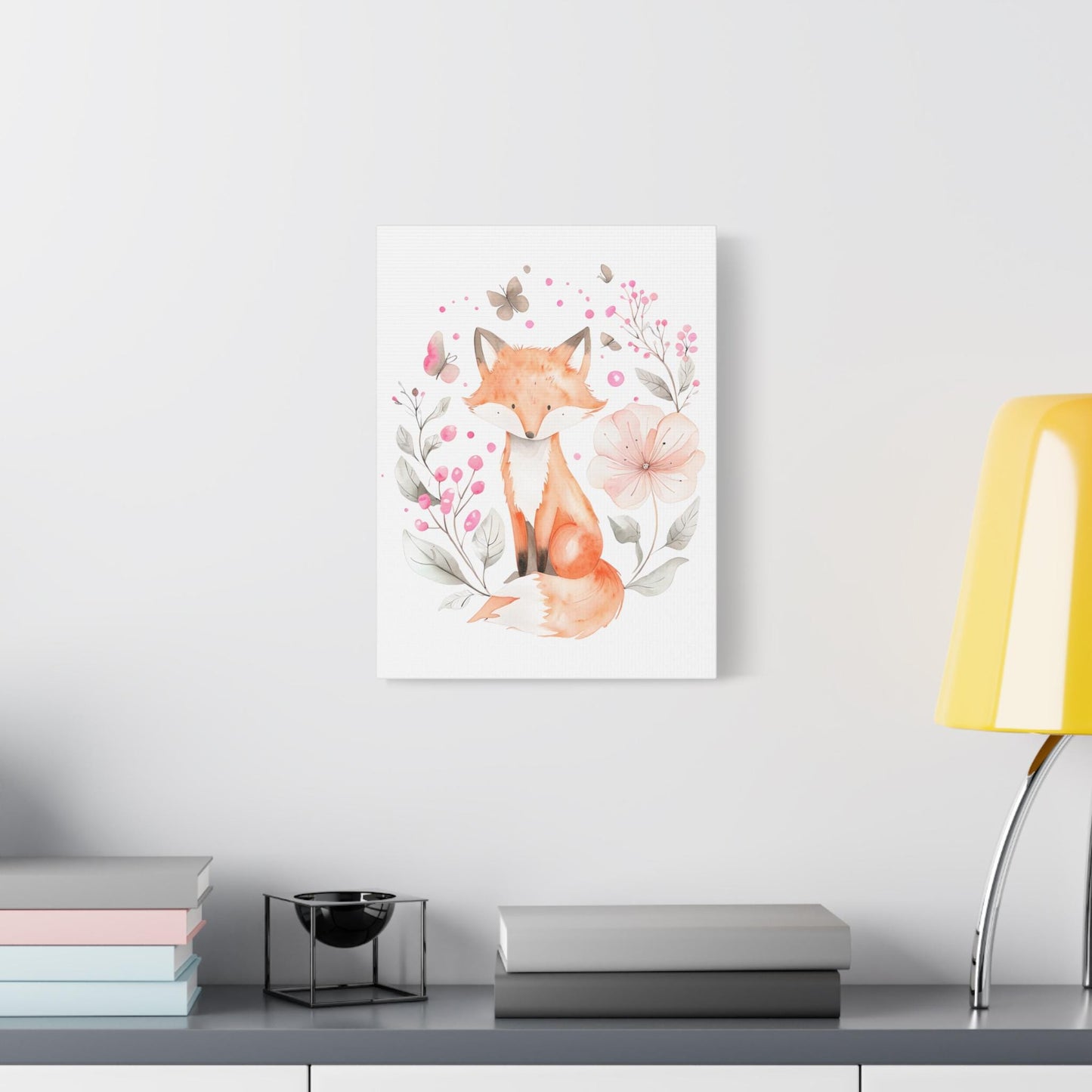 Whimsical Fox Art Print Canvas, Nursery Decor, Kids Room Wall Art, Baby Shower Gift, Kids Room Wall Art, Nursery Wall Art, Baby Room Decor