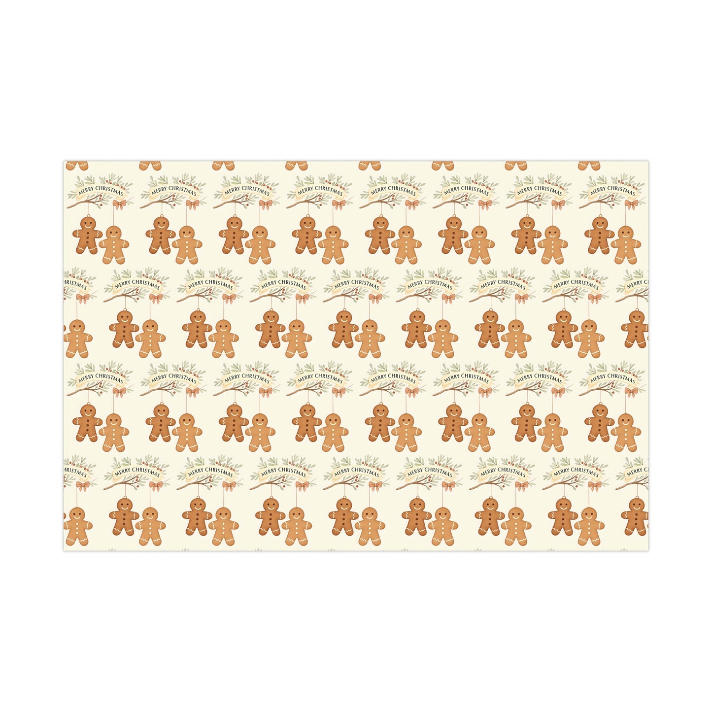 Whimsical Gingerbread Gift Wrap Papers, Holiday Wrapping, Christmas Decor, Gift Wrap, Festive Wrapping Paper