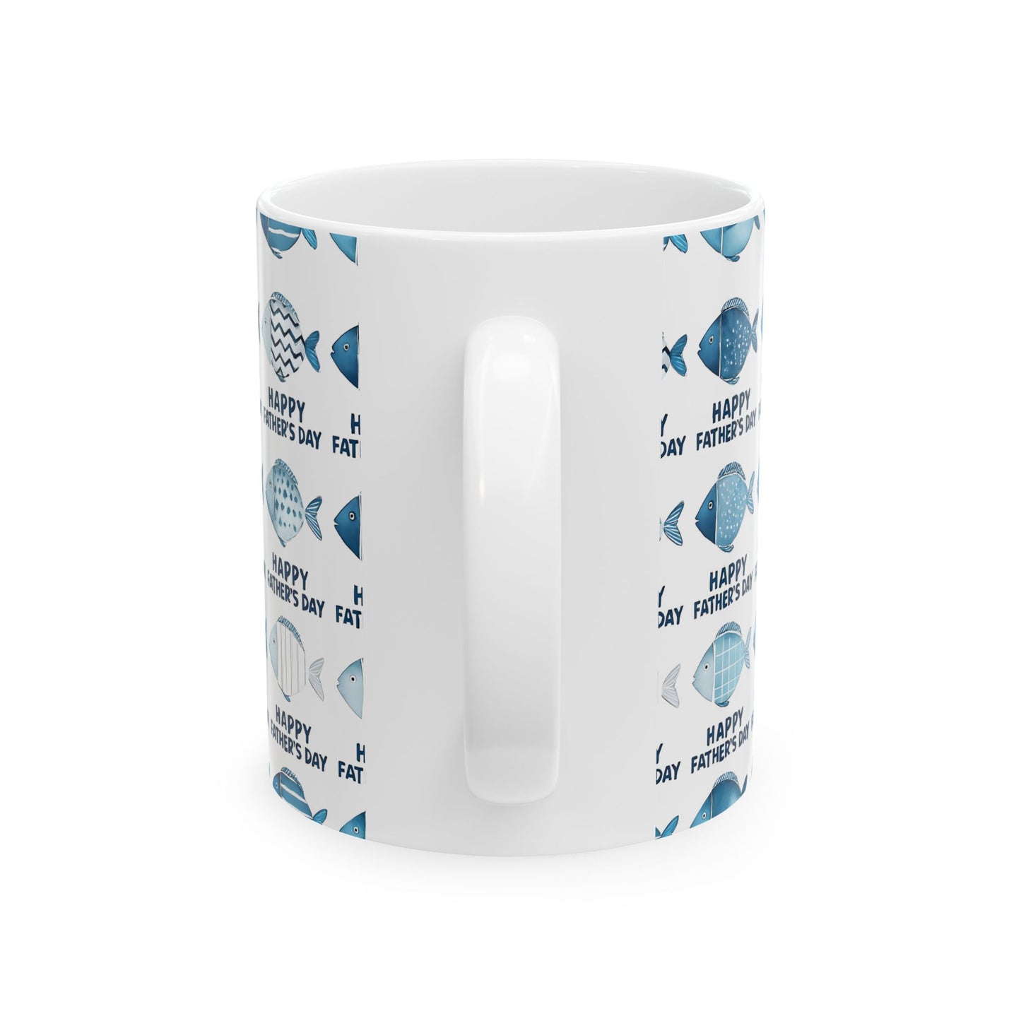 Father's Day Fish Ceramic Mug, Unique Gift for Dad, Fun Fish Design, Coffee Lover's Mug, Happy Father's Day Cup, Great for Celebrations