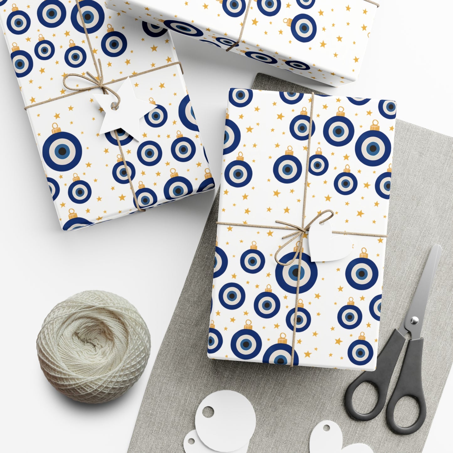 Evil Eye Gift Wrap Papers for Any Occasion, Perfect for Holidays, Birthdays, Parties, Seasonal Gifts, Greek Wrapping, Marytika