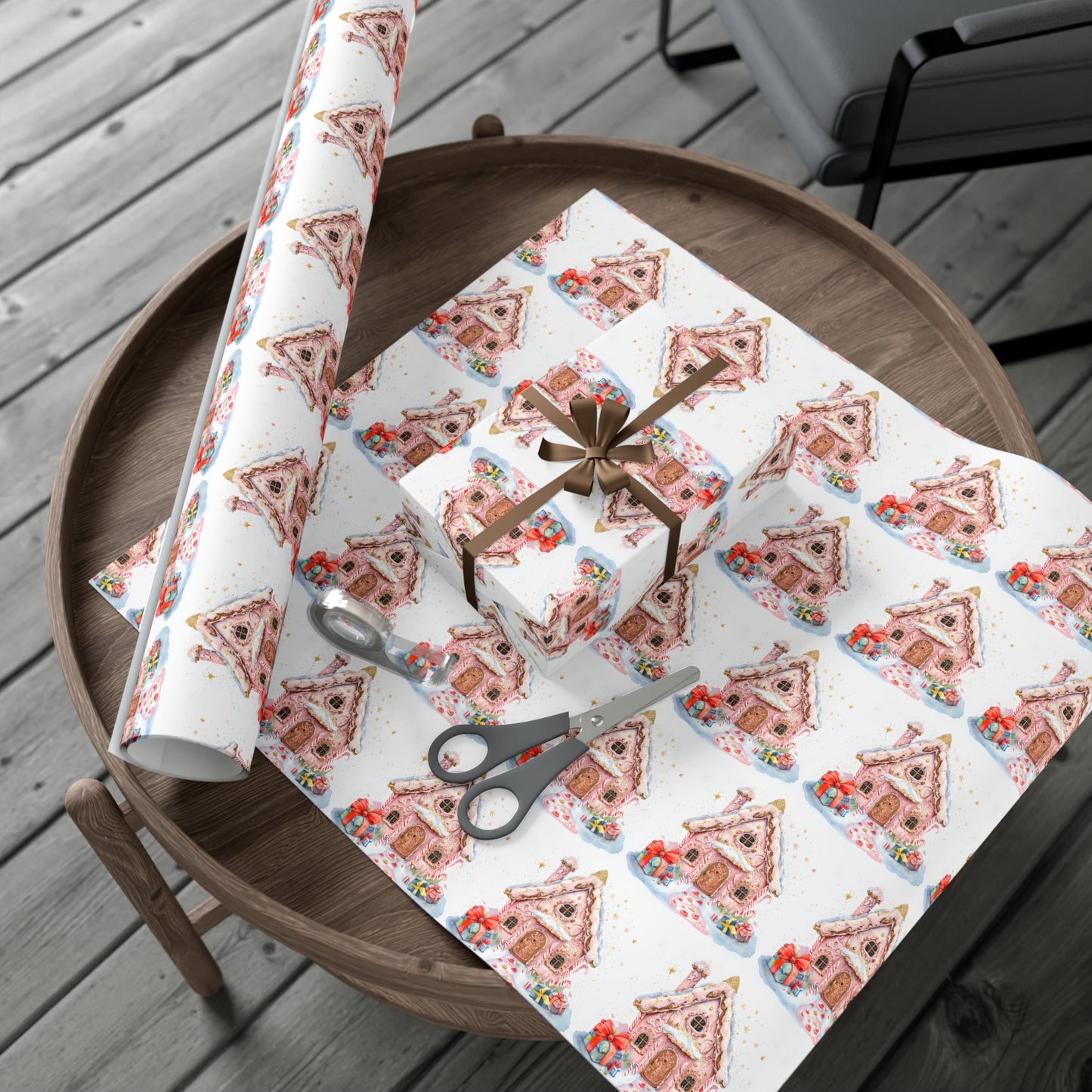 Whimsical Gingerbread House Gift Wrap, Christmas Wrapping Paper, Holiday Gift Wrap, Festive Wrap, Xmas Wrapping Paper, Christmas Wrapping Paper, Kids Wrap Paper, Presents, Christmas Decor