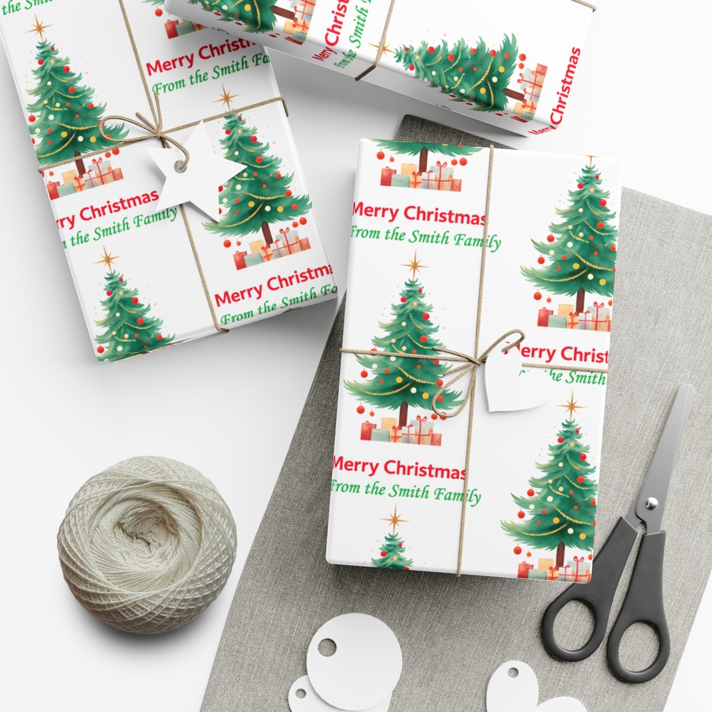Personalized Merry Christmas Gift Wrap Papers , Festive Wrapping, Holiday Decor,  Christmas Paper, Seasonal Gift Wrap,