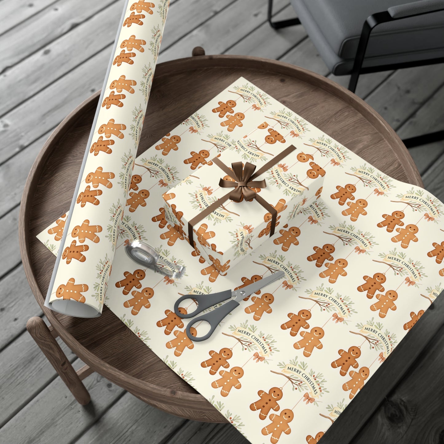 Whimsical Gingerbread Gift Wrap Papers, Holiday Wrapping, Christmas Decor, Gift Wrap, Festive Wrapping Paper