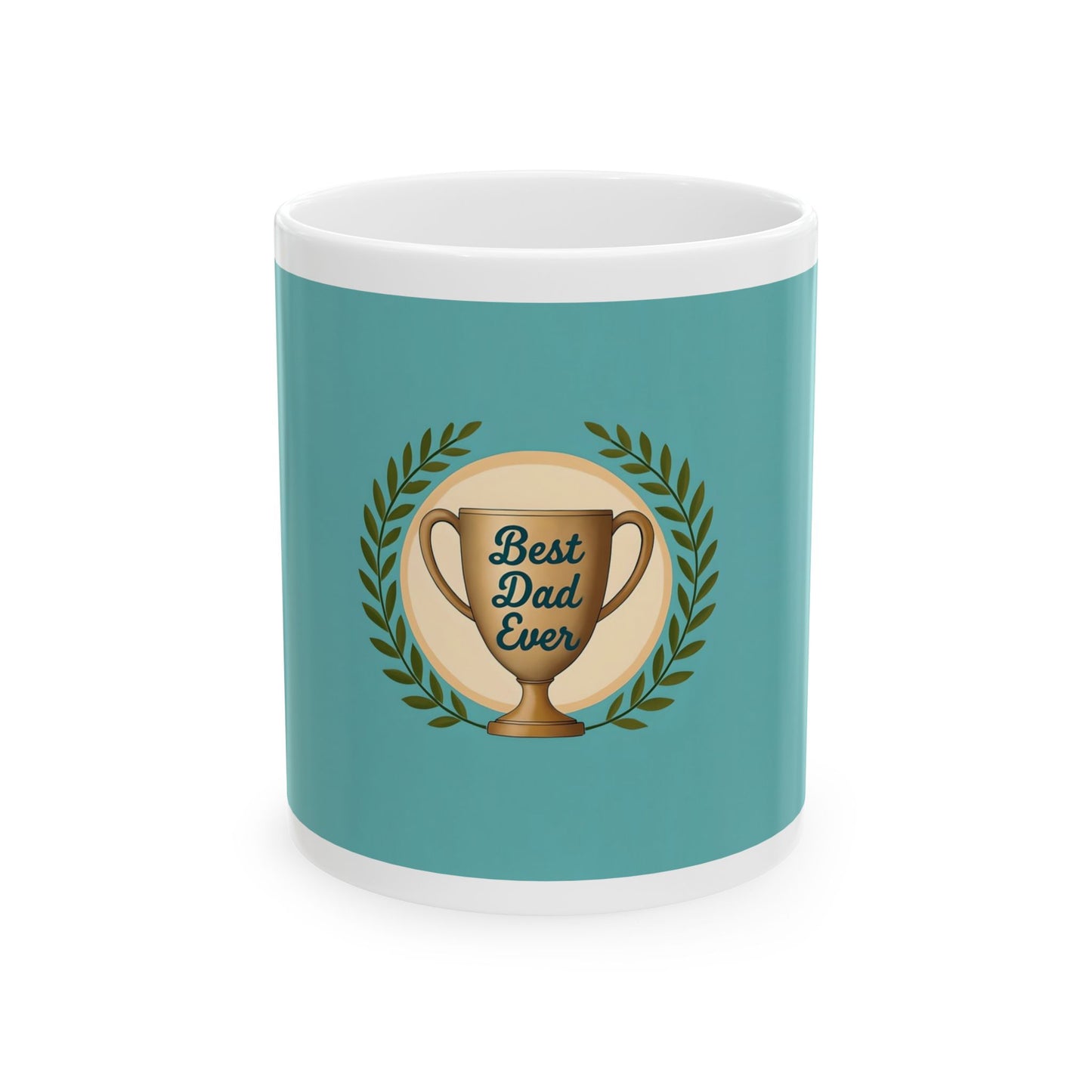 Best Dad Ever Ceramic Mug - Perfect Gift for Father's Day,Unique Gift for Dad, Trophy Design, Coffee Lover's Mug, Happy Father's Day Cup, Great for Celebrations