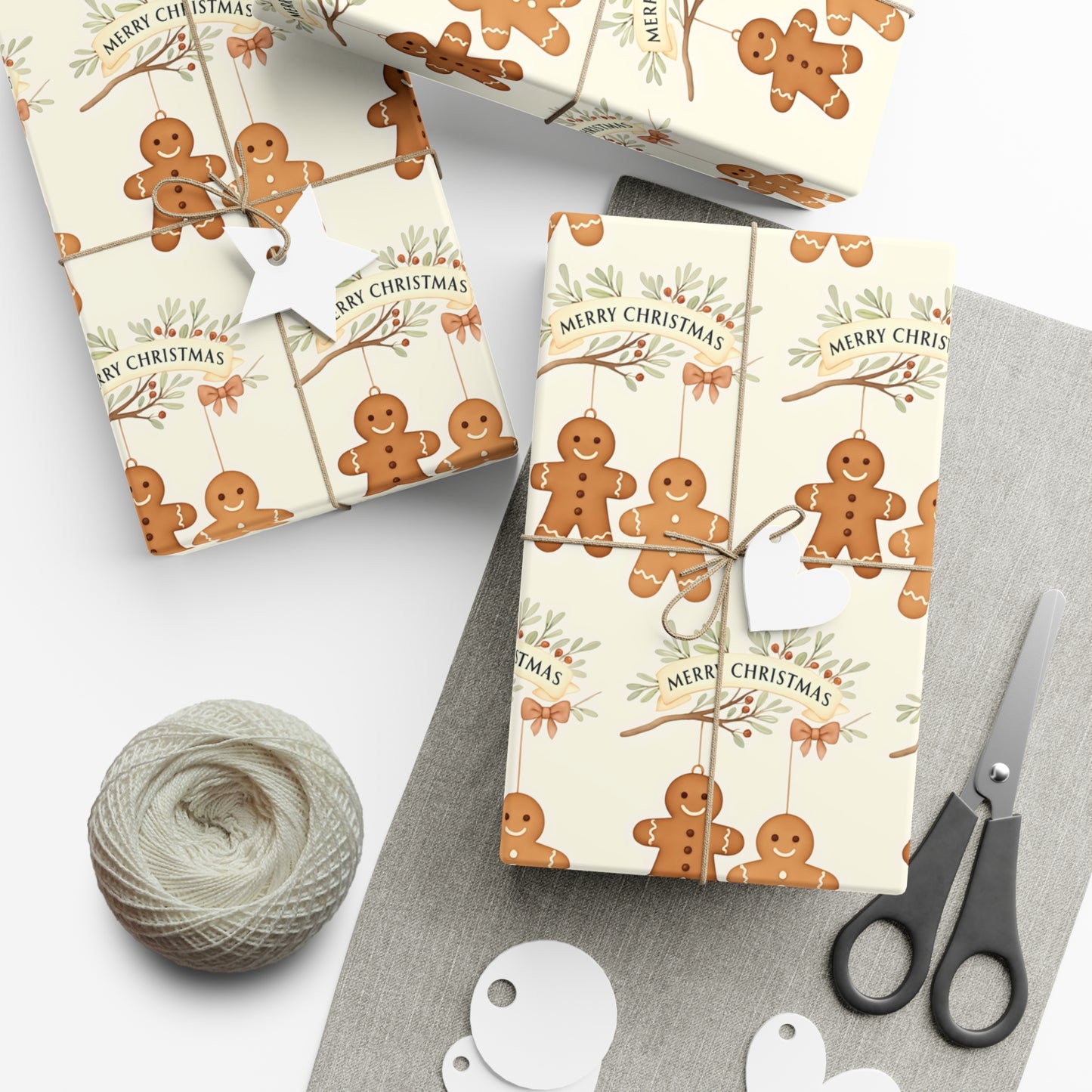 Whimsical Gingerbread Gift Wrap Papers, Holiday Wrapping, Christmas Decor, Gift Wrap, Festive Wrapping Paper