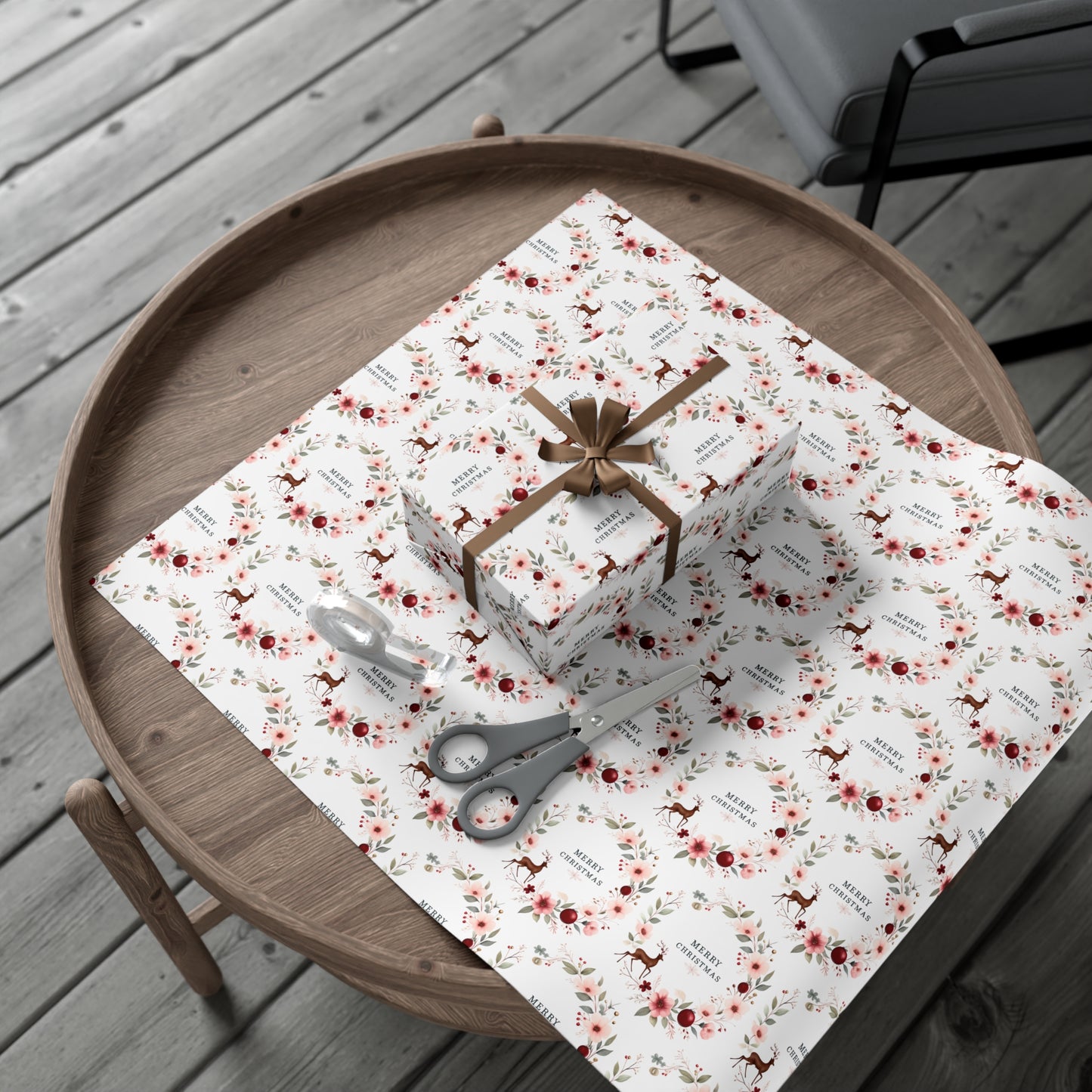 Floral Christmas Gift Wrap Paper,Christmas Gift Wrap Paper, Christmas Wrapping Paper, Decorative Gift Wrap, Festive Wrapping Paper, Seasonal Gifts