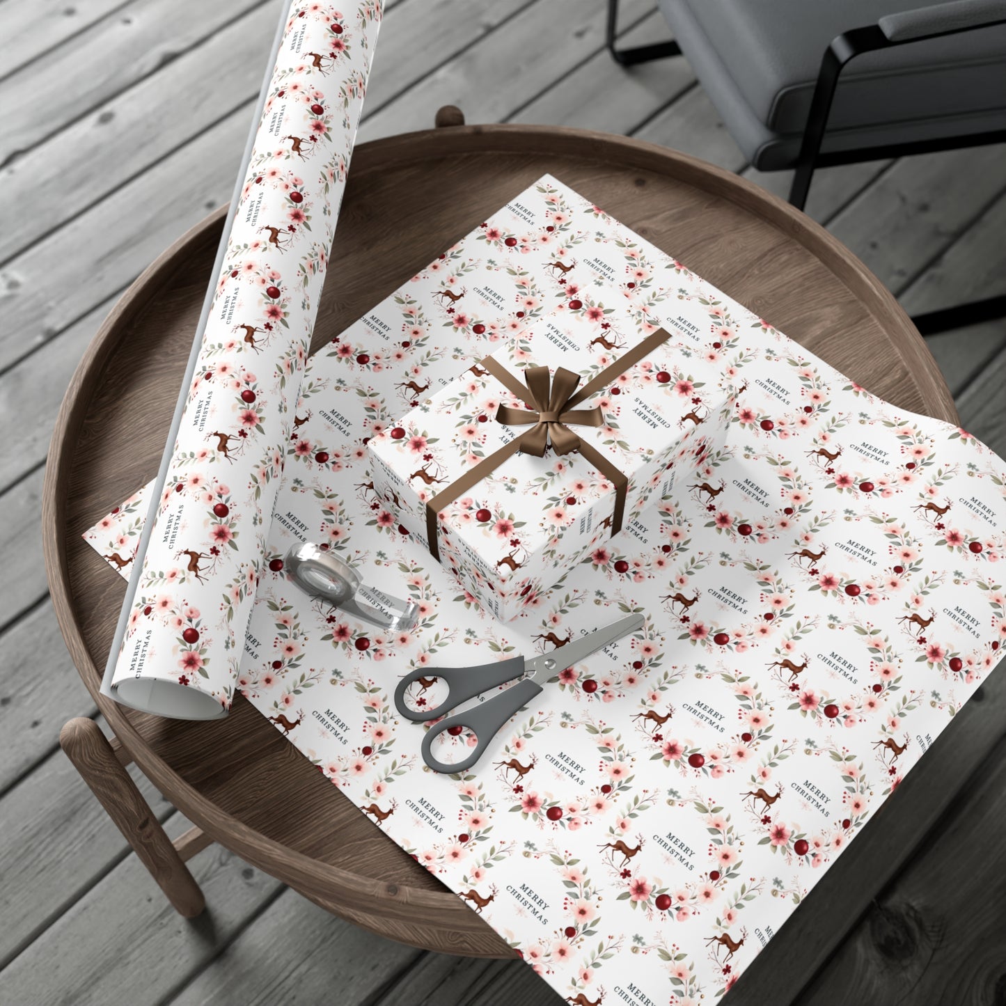 Floral Christmas Gift Wrap Paper,Christmas Gift Wrap Paper, Christmas Wrapping Paper, Decorative Gift Wrap, Festive Wrapping Paper, Seasonal Gifts