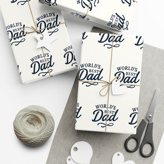World's Best Dad Gift Wrap Papers, Father's Day Wrap, Celebratory Gift Packaging, Father's Day Wrapping Paper, Father's Day Gift Wrapping