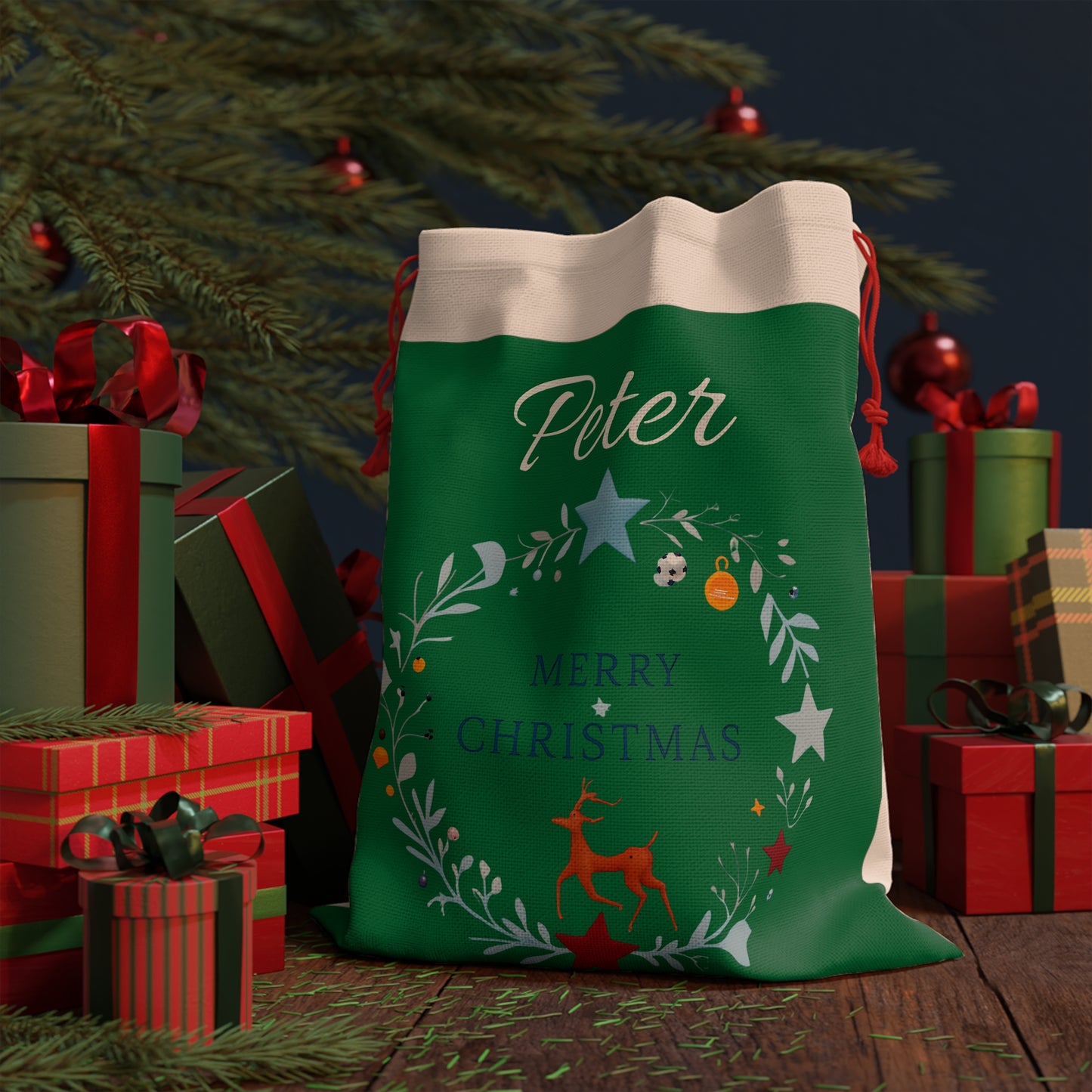 Personalized Christmas Sack, Holiday Gift Bag, Custom Santa Sack, Festive Storage Sack, Kid's Gift Bag, Kids Santa Sack, Christmas Gift