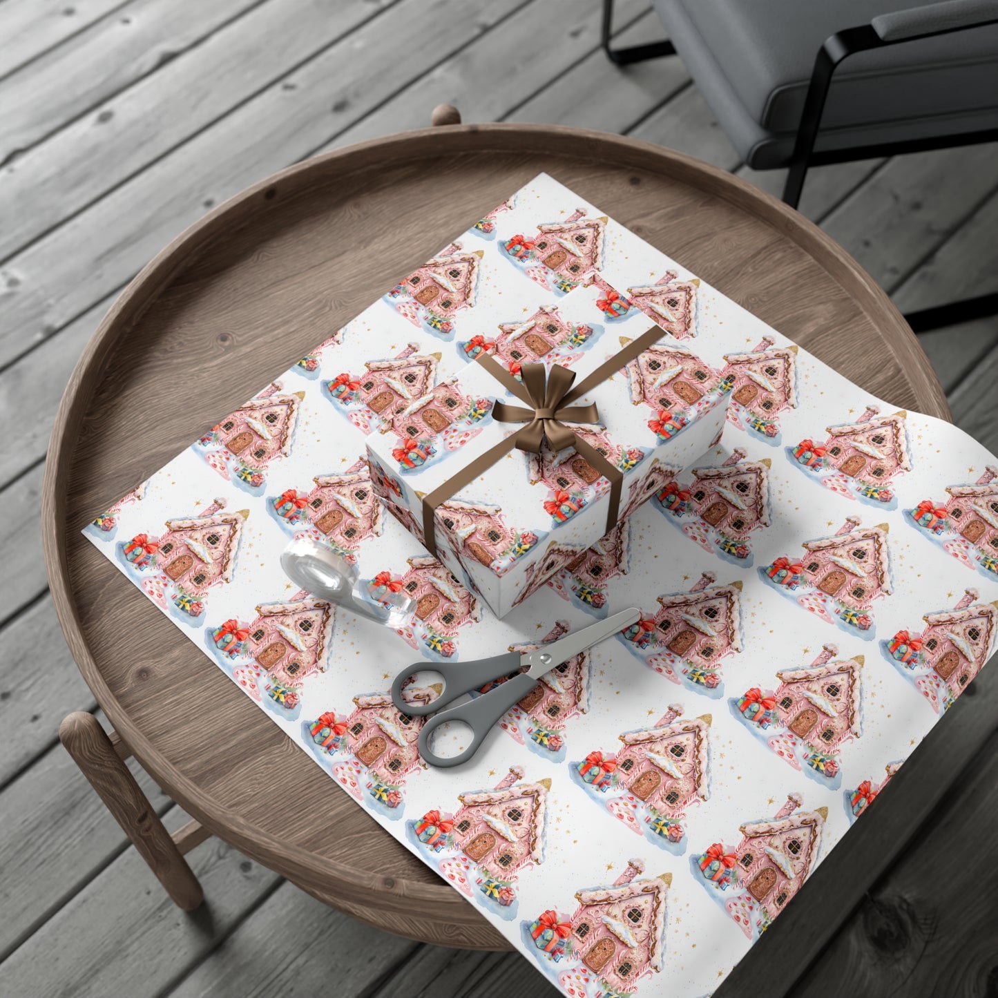 Whimsical Gingerbread House Gift Wrap, Christmas Wrapping Paper, Holiday Gift Wrap, Festive Wrap, Xmas Wrapping Paper, Christmas Wrapping Paper, Kids Wrap Paper, Presents, Christmas Decor