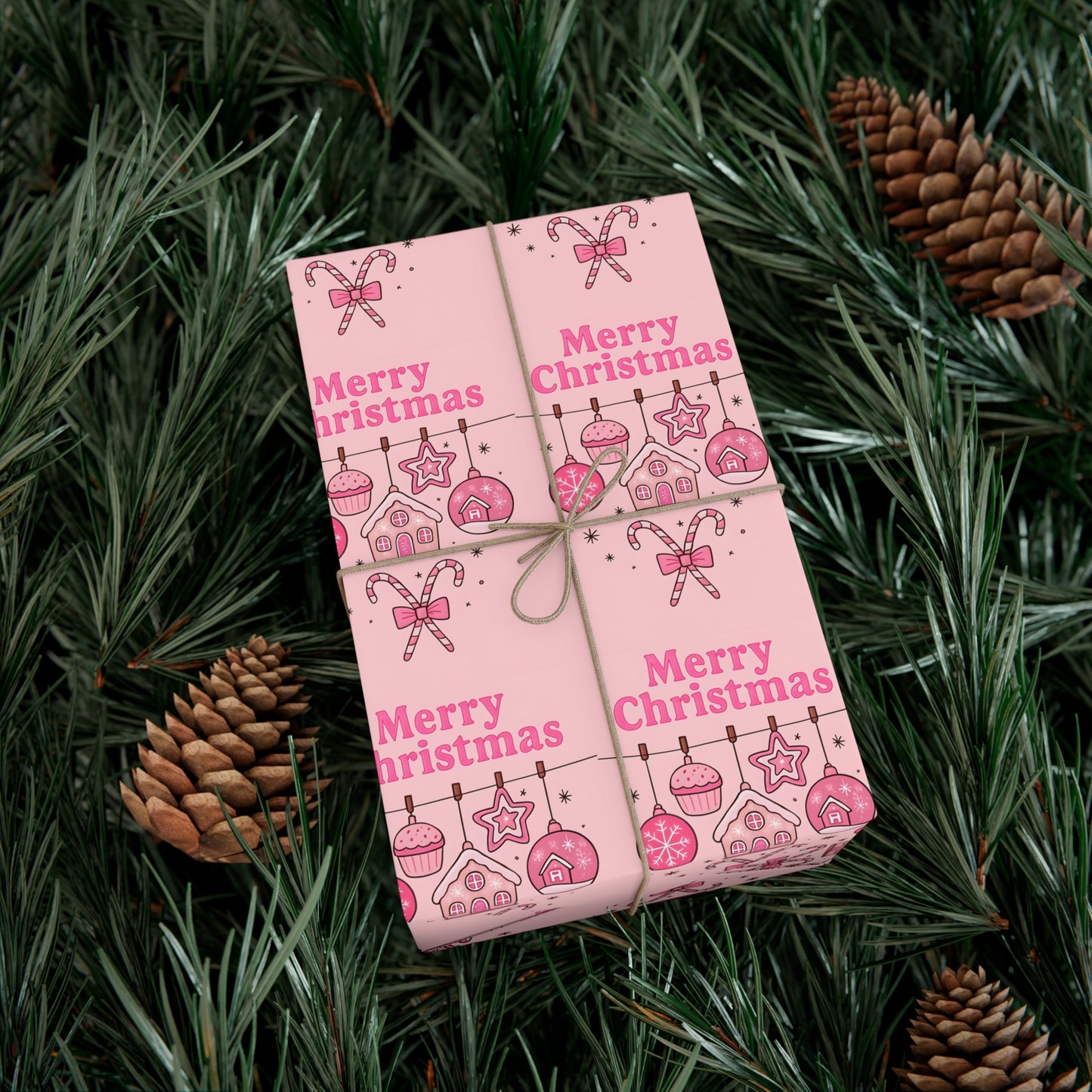 Merry Christmas Gift Wrap Papers, Holiday Wrapping Paper, Festive Gift Wrap, Christmas Party Supplies, Pink Christmas Gift Wrap