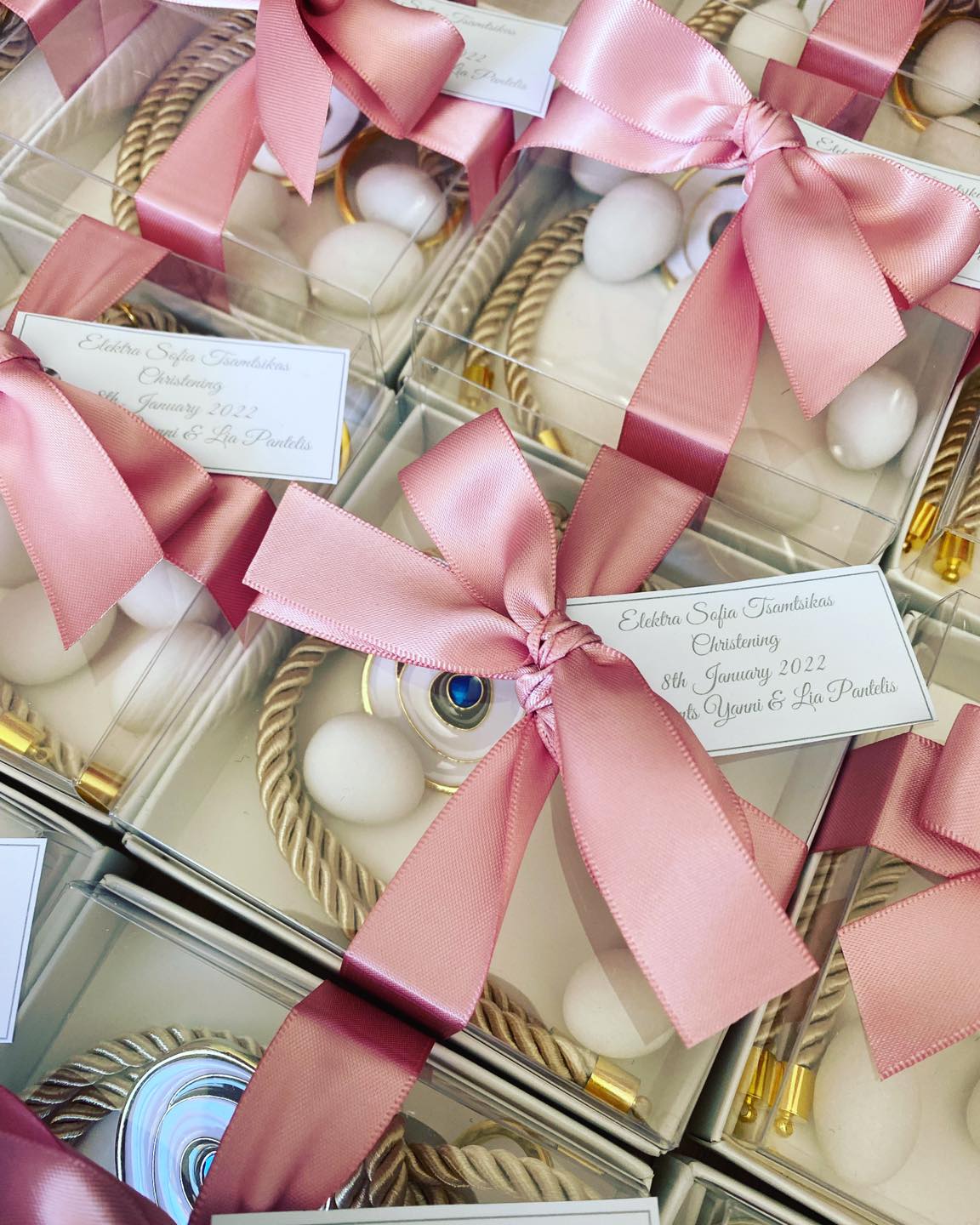 Girl Favors ,Greek Baptism, Christening Bomboniere, Greek Martyrika, Greek Bombonieres ,Mati ,Evil eye ,Girl Christening, Martyrika