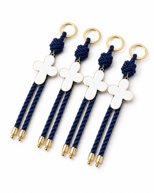 White Cross Keyring for Bomboniere / Event Favor