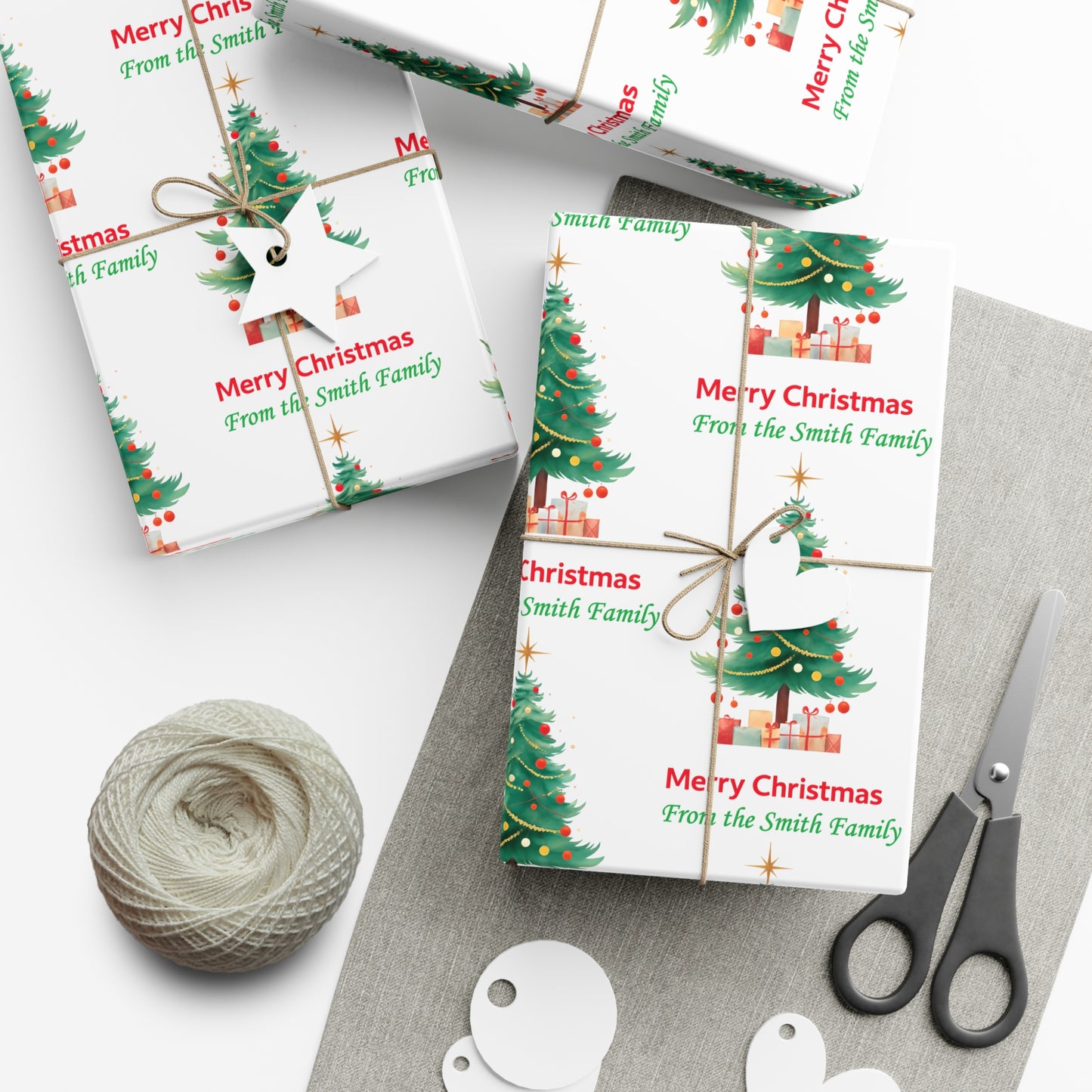 Personalized Merry Christmas Gift Wrap Papers , Festive Wrapping, Holiday Decor,  Christmas Paper, Seasonal Gift Wrap,