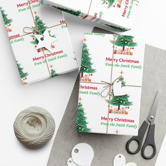 Personalized Merry Christmas Gift Wrap Papers , Festive Wrapping, Holiday Decor,  Christmas Paper, Seasonal Gift Wrap,
