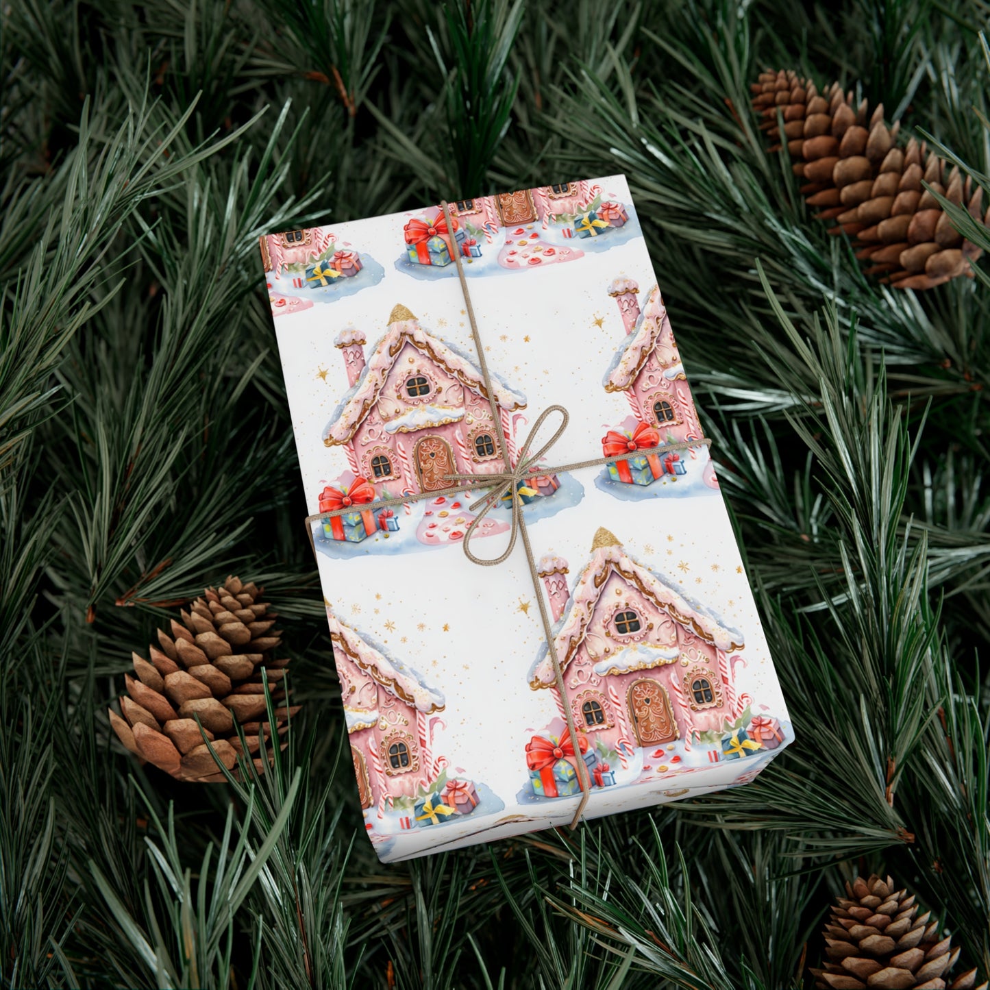 Whimsical Gingerbread House Gift Wrap, Christmas Wrapping Paper, Holiday Gift Wrap, Festive Wrap, Xmas Wrapping Paper, Christmas Wrapping Paper, Kids Wrap Paper, Presents, Christmas Decor