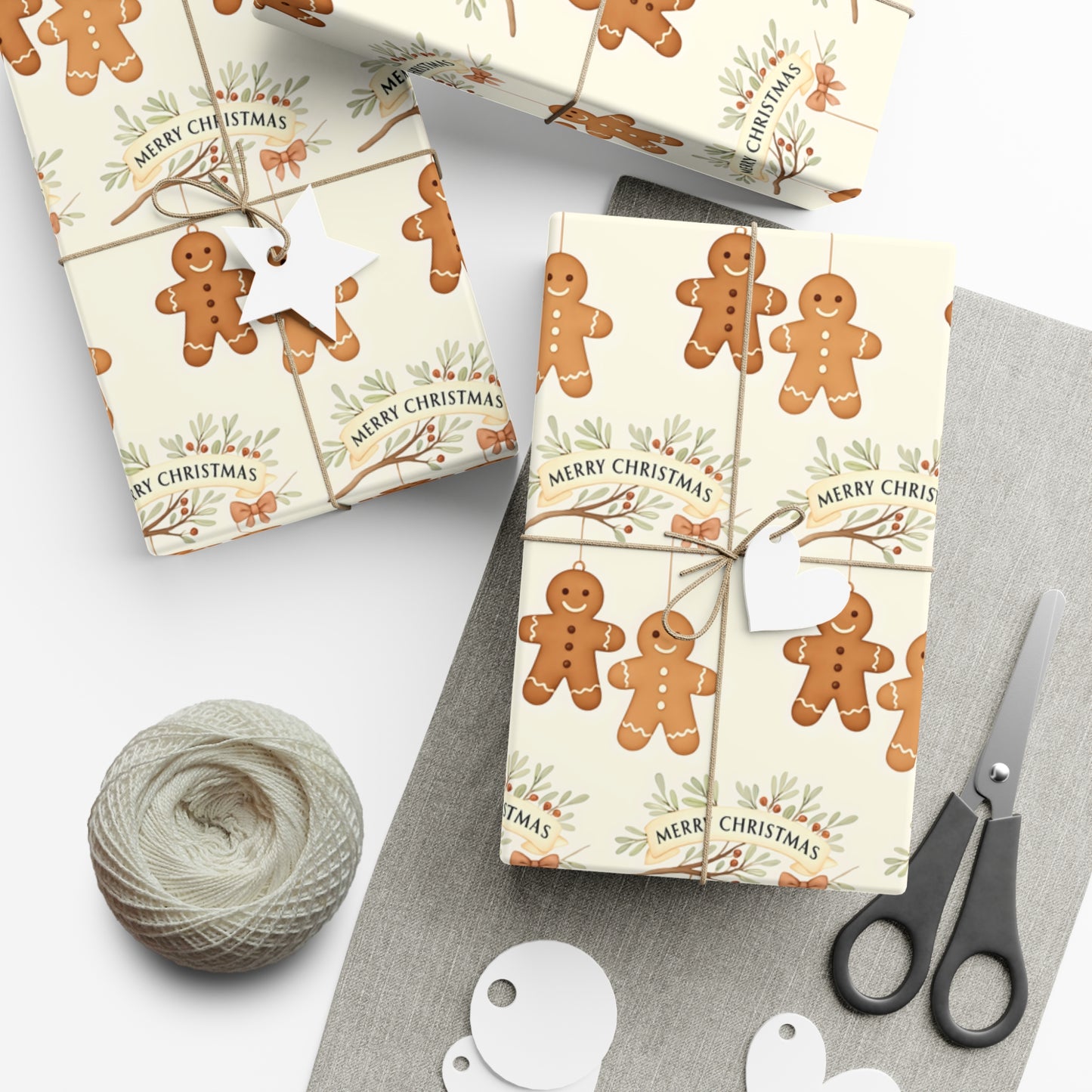 Whimsical Gingerbread Gift Wrap Papers, Holiday Wrapping, Christmas Decor, Gift Wrap, Festive Wrapping Paper
