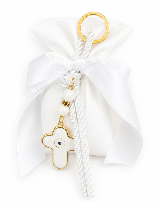 Cross & Eye Keyring Bomboniere / Event Favor