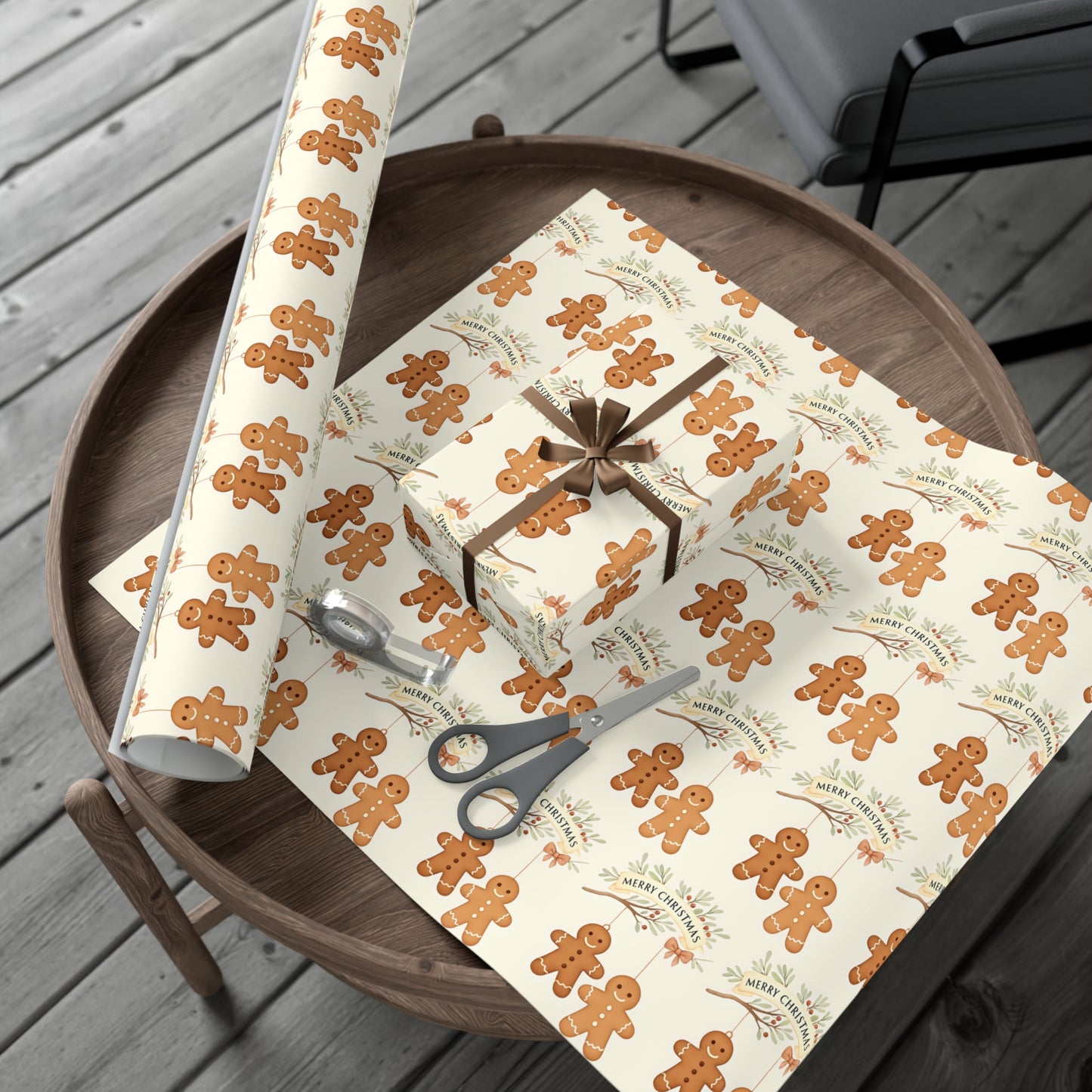 Whimsical Gingerbread Gift Wrap Papers, Holiday Wrapping, Christmas Decor, Gift Wrap, Festive Wrapping Paper