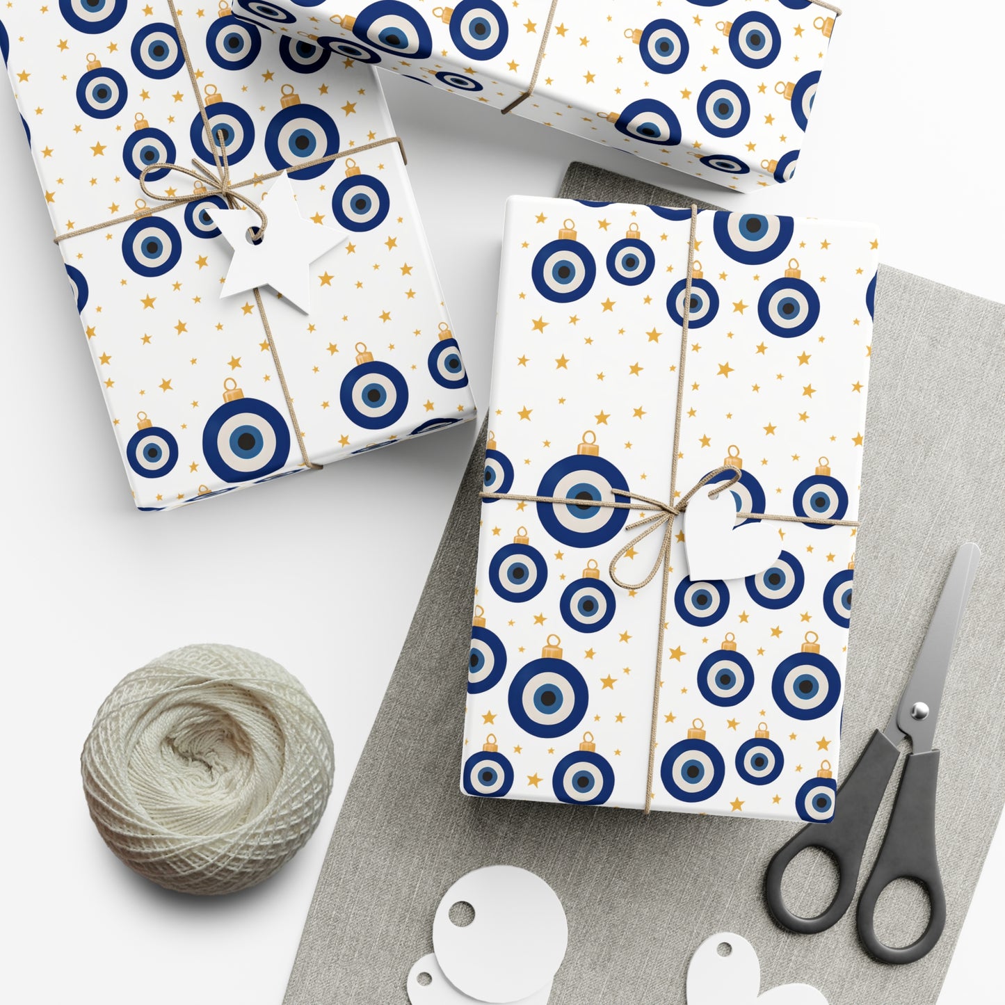 Evil Eye Gift Wrap Papers for Any Occasion, Perfect for Holidays, Birthdays, Parties, Seasonal Gifts, Greek Wrapping, Marytika