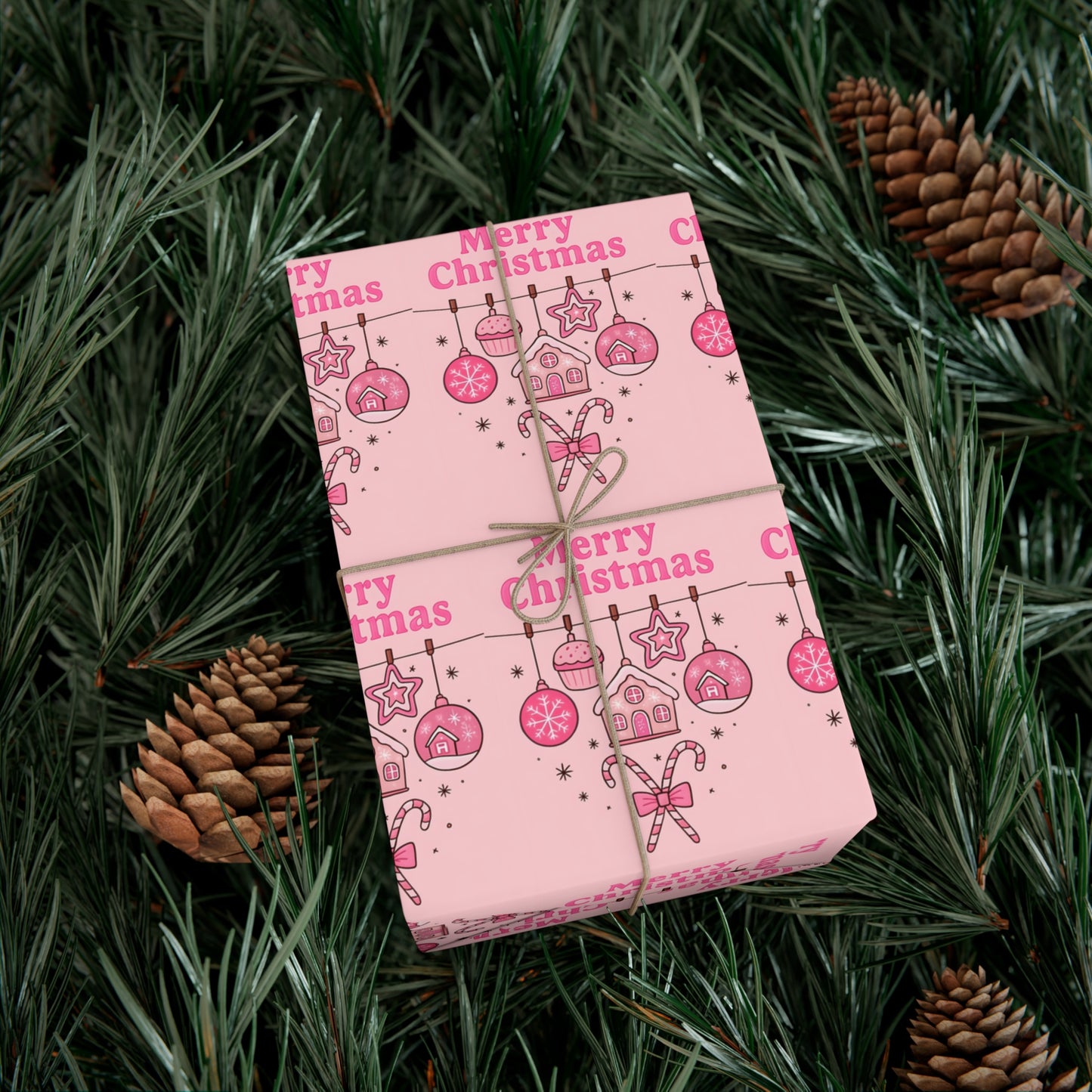 Merry Christmas Gift Wrap Papers, Holiday Wrapping Paper, Festive Gift Wrap, Christmas Party Supplies, Pink Christmas Gift Wrap
