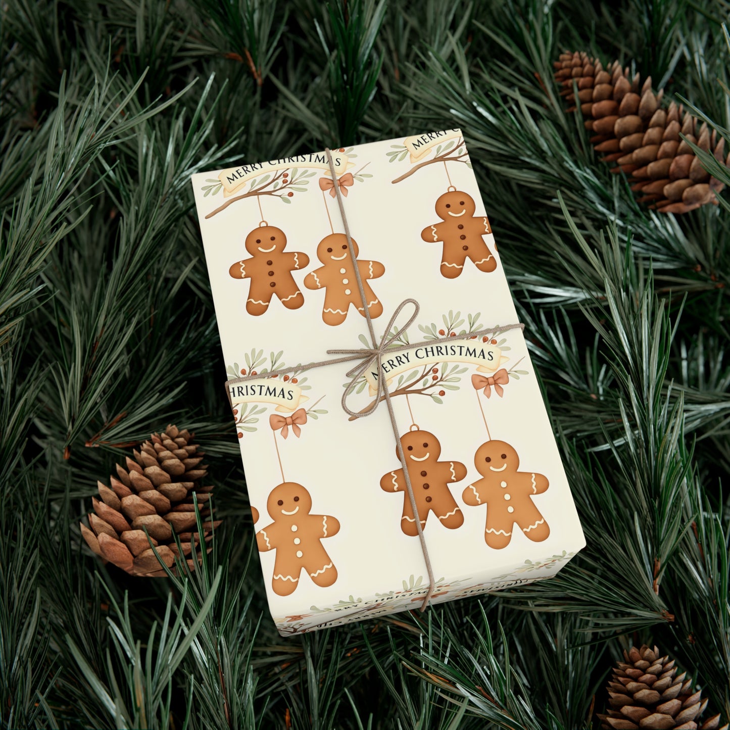 Whimsical Gingerbread Gift Wrap Papers, Holiday Wrapping, Christmas Decor, Gift Wrap, Festive Wrapping Paper