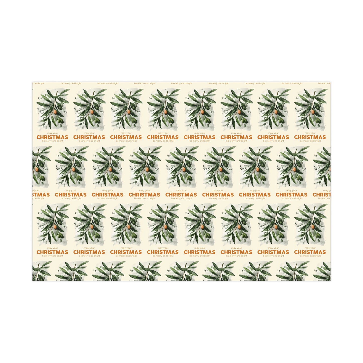 Olive Branch Christmas Gift Wrap Paper, Holiday Wrapping Paper, Festive Gift Wrap, Wrapping, Botanical Design Christmas Paper