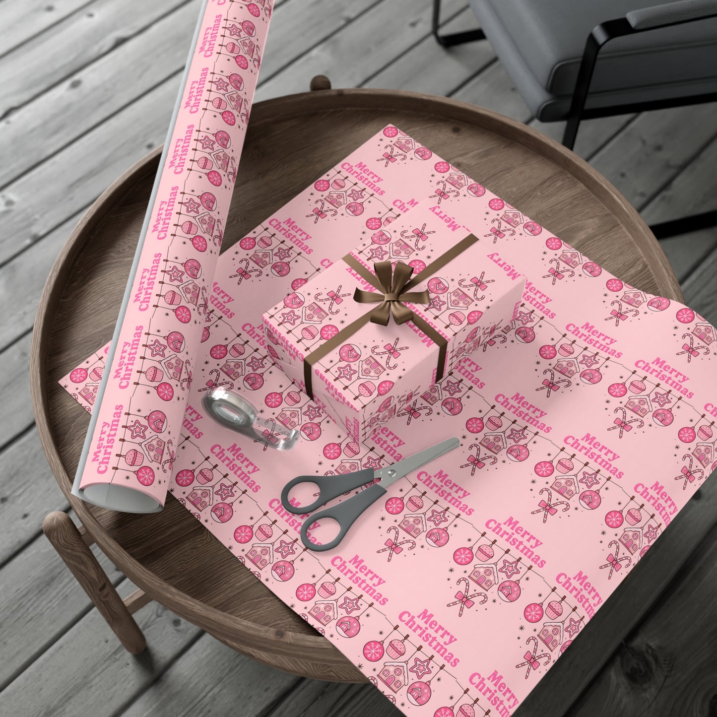Merry Christmas Gift Wrap Papers, Holiday Wrapping Paper, Festive Gift Wrap, Christmas Party Supplies, Pink Christmas Gift Wrap