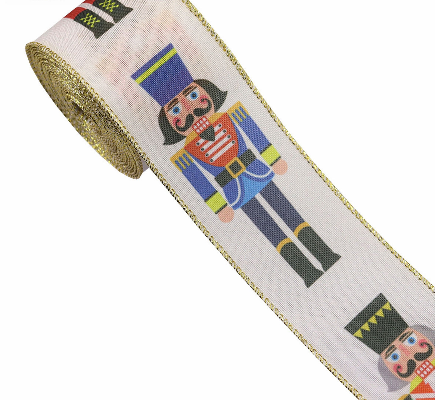 Christmas Nutcracker ribbon , Nutcracker Burlap Ribbon, Christmas Holiday DIY Wreath Supply