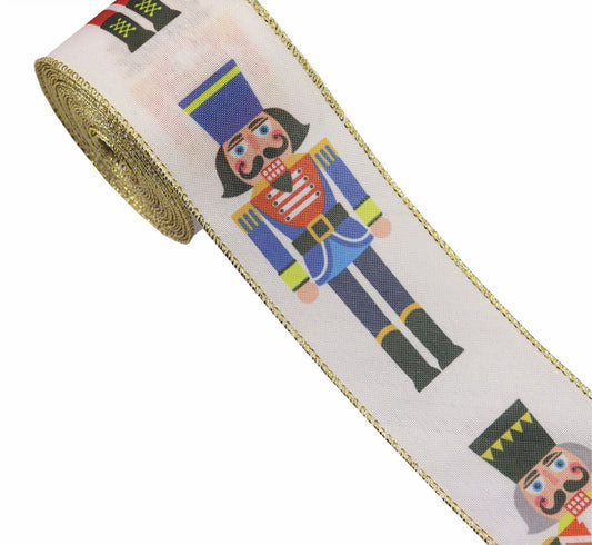 Christmas Nutcracker ribbon , Nutcracker Burlap Ribbon, Christmas Holiday DIY Wreath Supply