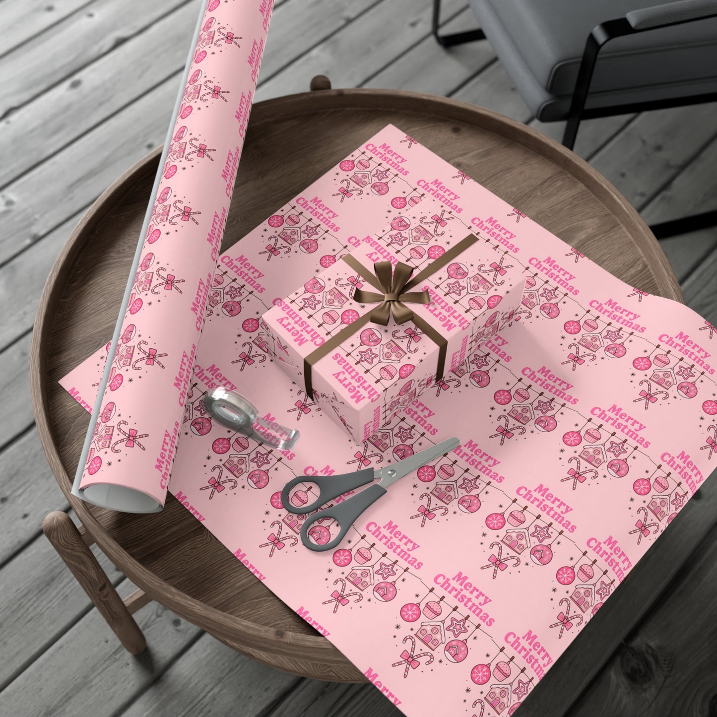 Merry Christmas Gift Wrap Papers, Holiday Wrapping Paper, Festive Gift Wrap, Christmas Party Supplies, Pink Christmas Gift Wrap