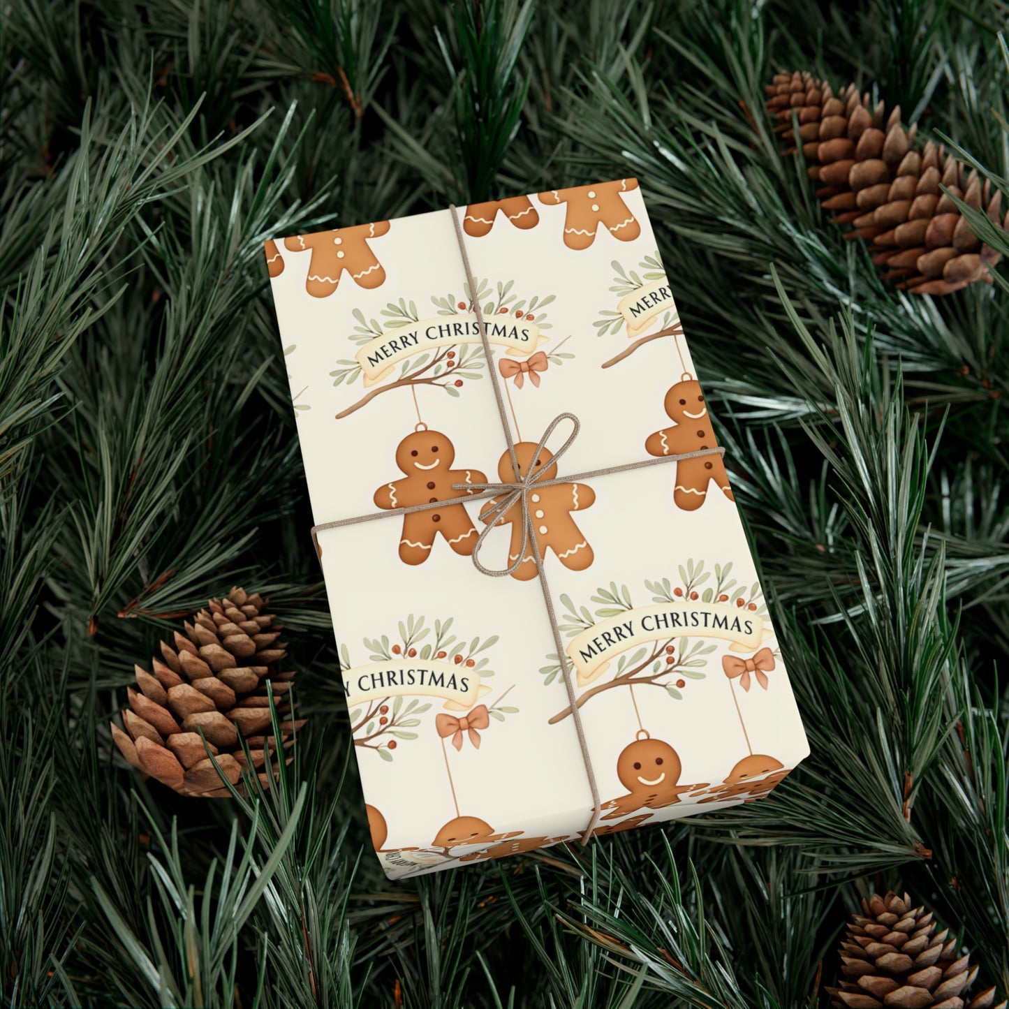 Whimsical Gingerbread Gift Wrap Papers, Holiday Wrapping, Christmas Decor, Gift Wrap, Festive Wrapping Paper