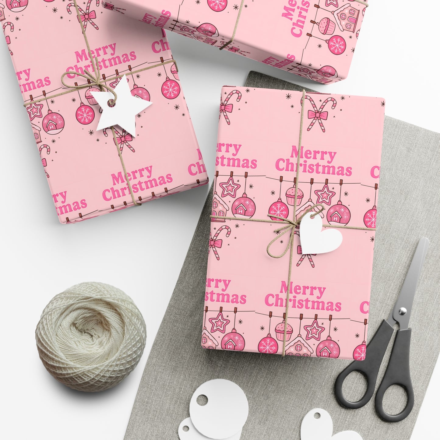 Merry Christmas Gift Wrap Papers, Holiday Wrapping Paper, Festive Gift Wrap, Christmas Party Supplies, Pink Christmas Gift Wrap