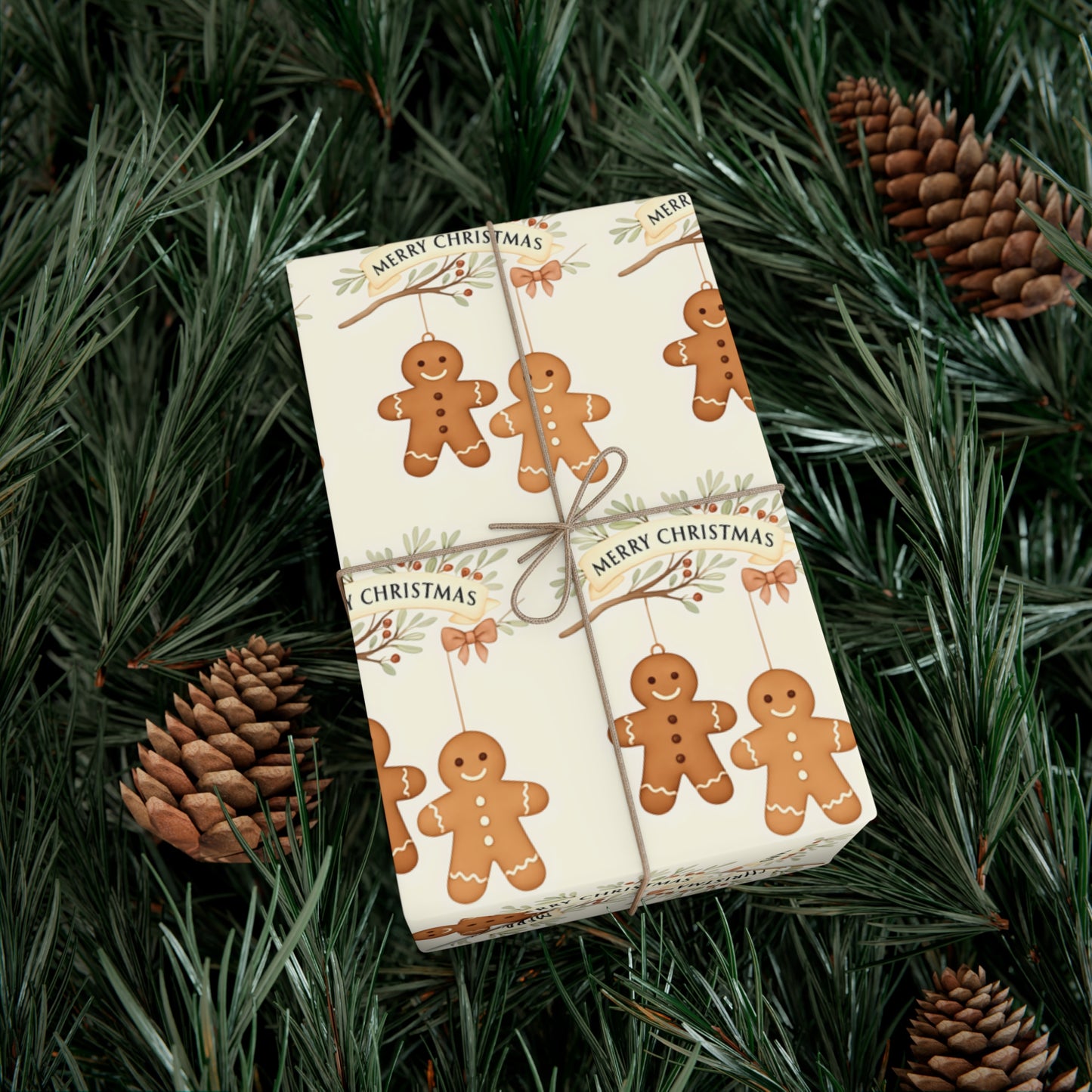 Whimsical Gingerbread Gift Wrap Papers, Holiday Wrapping, Christmas Decor, Gift Wrap, Festive Wrapping Paper