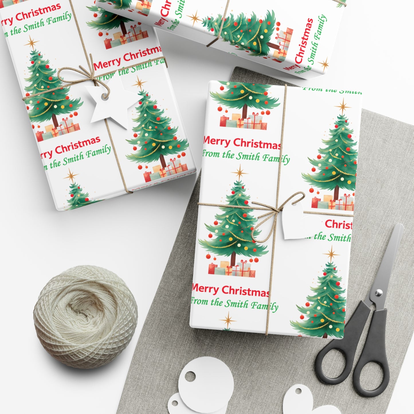 Personalized Merry Christmas Gift Wrap Papers , Festive Wrapping, Holiday Decor,  Christmas Paper, Seasonal Gift Wrap,