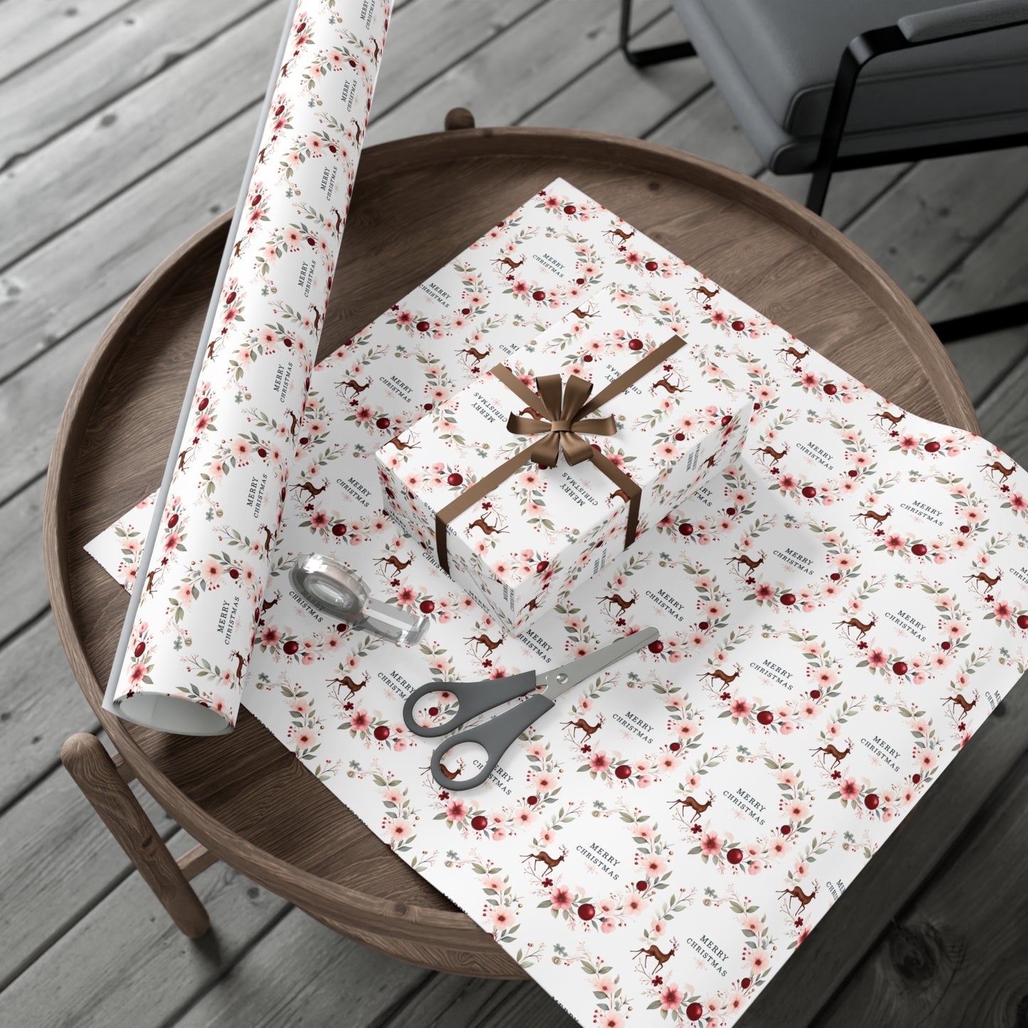 Floral Christmas Gift Wrap Paper,Christmas Gift Wrap Paper, Christmas Wrapping Paper, Decorative Gift Wrap, Festive Wrapping Paper, Seasonal Gifts