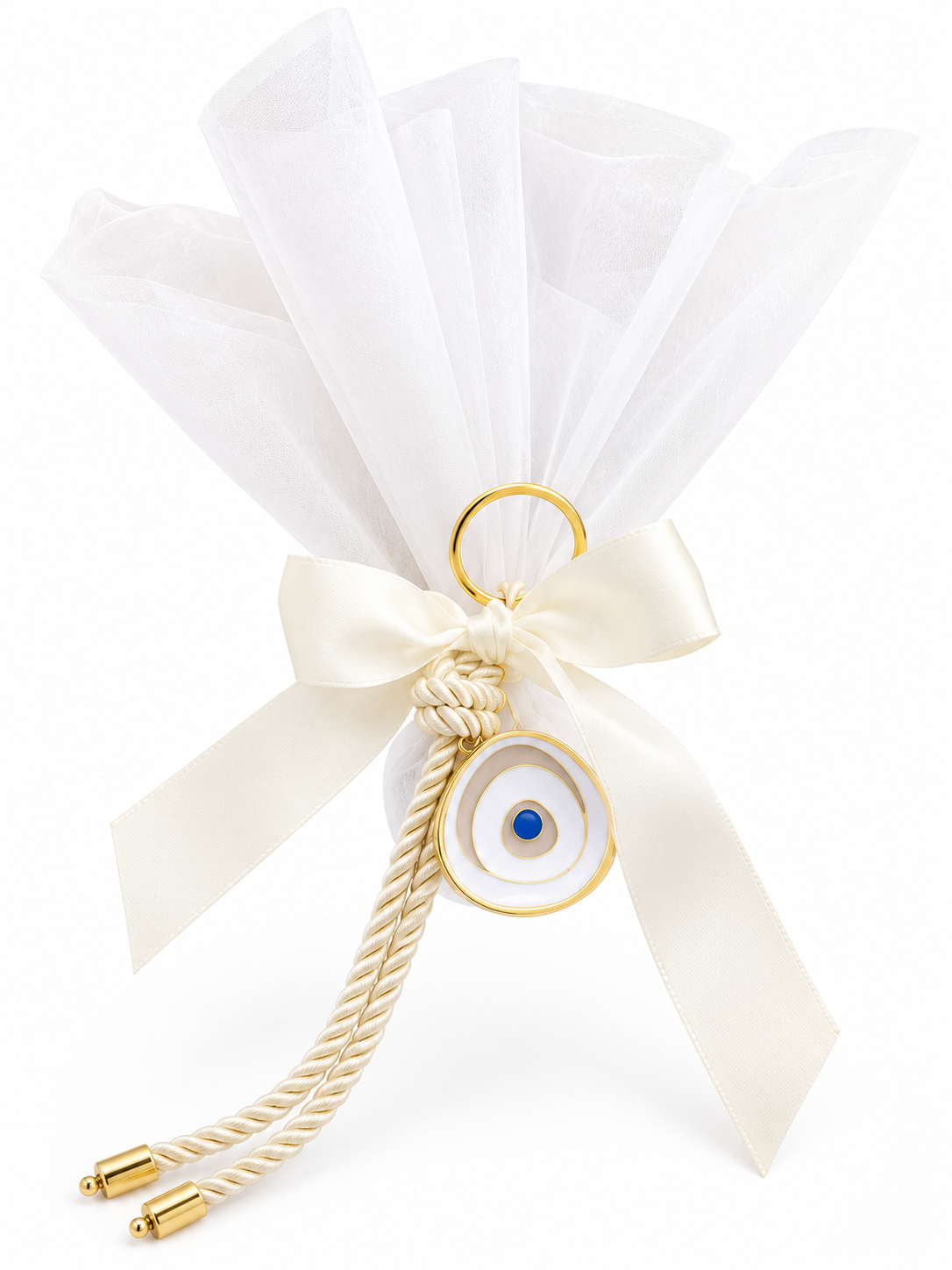 Tulle Bomboniere with eye keyring / Event Favor