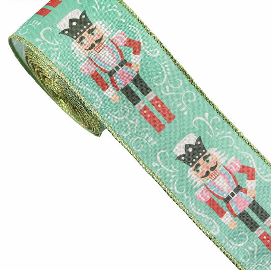 Christmas Nutcracker ribbon , Nutcracker Burlap Ribbon, Christmas Holiday DIY Wreath Supply
