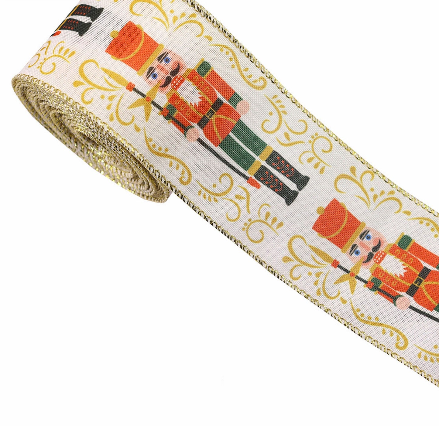 Christmas Nutcracker ribbon , Nutcracker Burlap Ribbon, Christmas Holiday DIY Wreath Supply