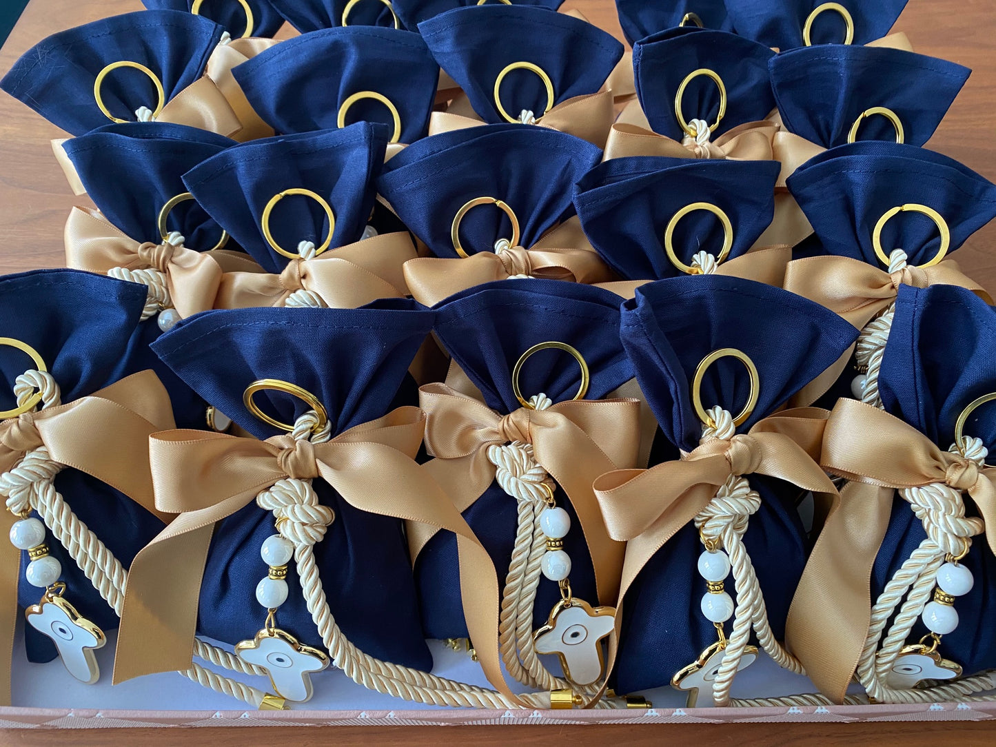 Navy Pouch Mati Eye Bomboniere , Christening Bomboniere, Christening Favors, Greek Christening, Greek βάπτιση