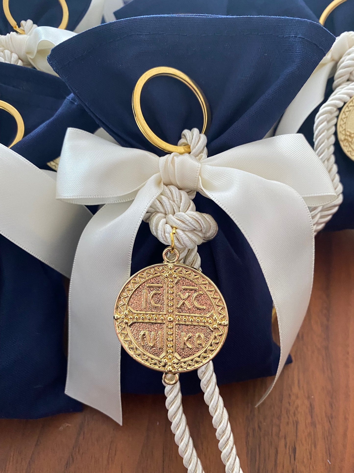 Navy Pouch ICXC NIKA Bomboniere , Christening Bomboniere, Christening Favors, Greek Christening, Greek βάπτιση