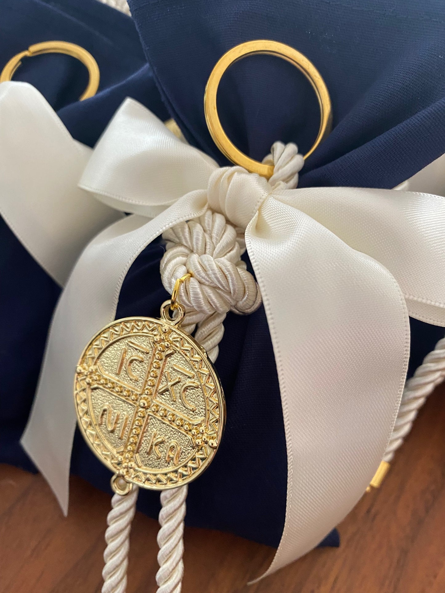 Navy Pouch ICXC NIKA Bomboniere , Christening Bomboniere, Christening Favors, Greek Christening, Greek βάπτιση