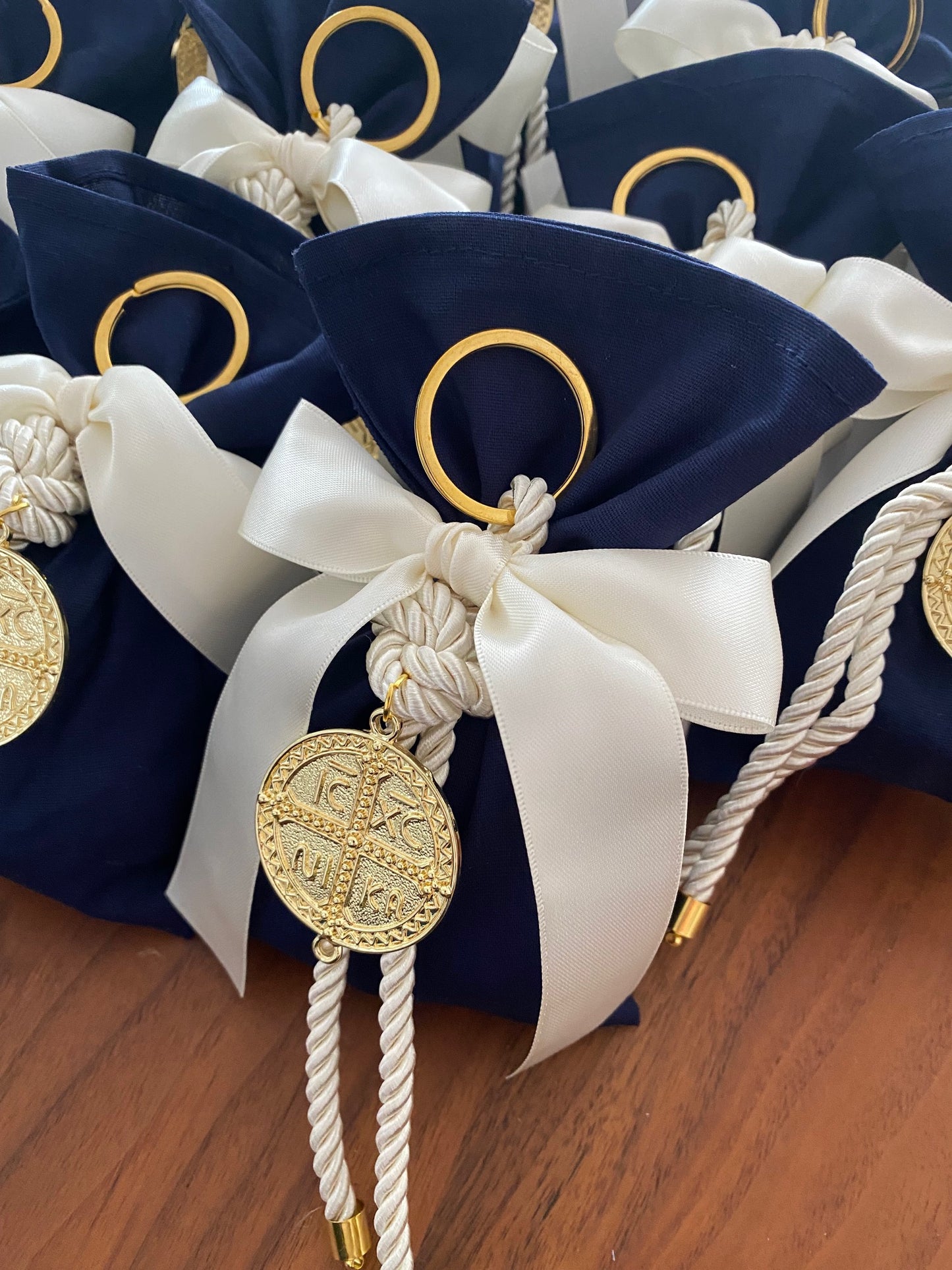 Navy Pouch ICXC NIKA Bomboniere , Christening Bomboniere, Christening Favors, Greek Christening, Greek βάπτιση