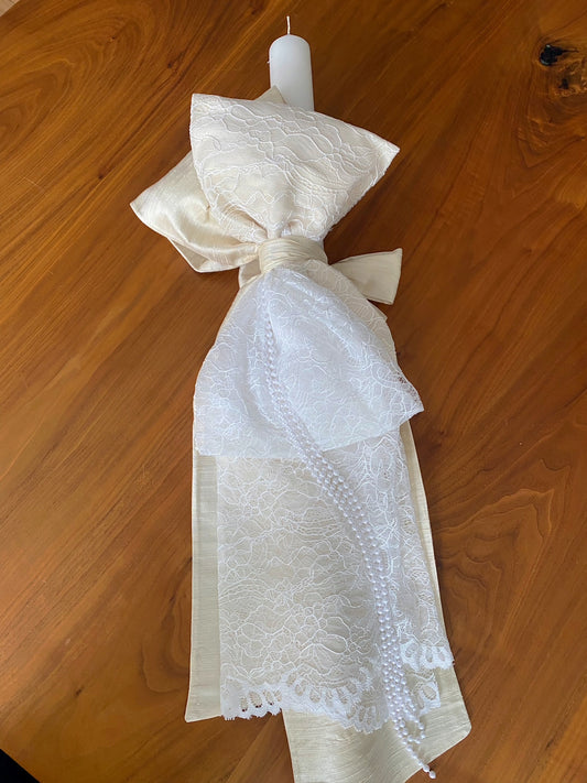 Lace Christening Lambatha ,Greek Baptism, Baptism Candle , Greek Christening ,Christening Candle,Lambada, Girl Christening