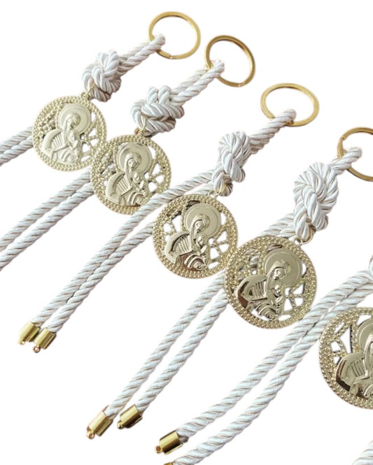 Religious keyrings ,Greek Baptism, Christening Bomboniere , Greek Christening ,Holy Mother ,Martyrika,Wedding Favors, Mati