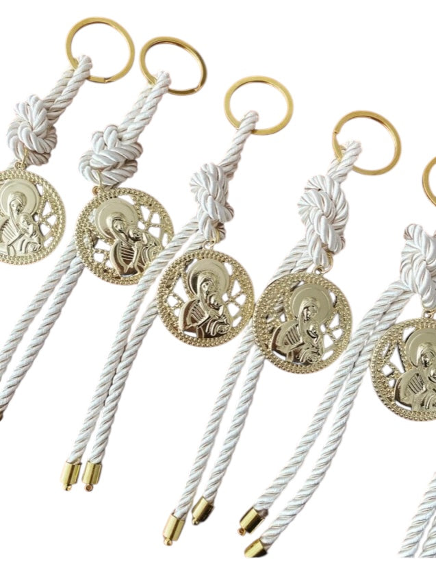 Religious keyrings ,Greek Baptism, Christening Bomboniere , Greek Christening ,Holy Mother ,Martyrika,Wedding Favors, Mati